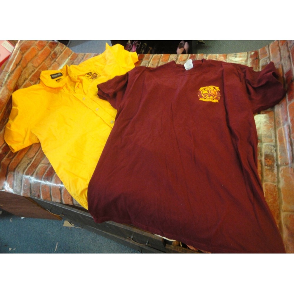 2 lot Carver Kaizen middle school shirts adult womens L uniform shirt top
